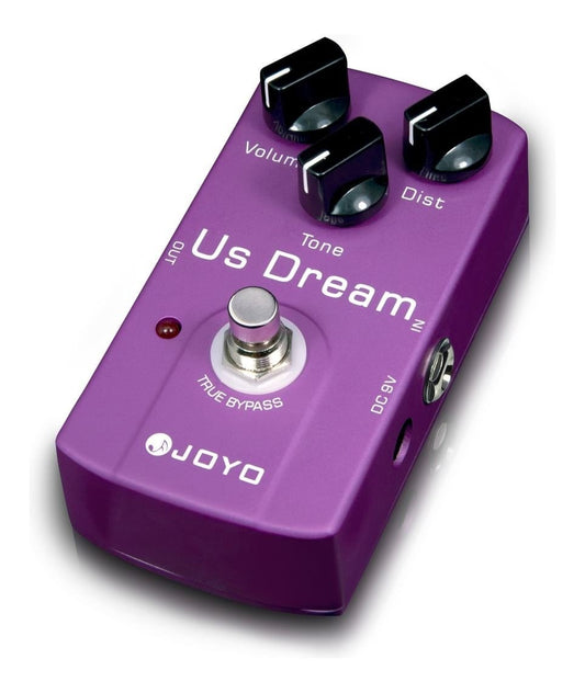 Pedal de Efecto Guitarra JOYO JF-34 US Dream Distortion True Bypass Compatible con DC 9V y Batería