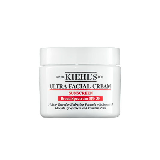 Kiehl's Ultra Facial Face Cream, Crema Facial Hidratante con 30 FPS, Para Todo Tipo de Piel con Protección Solar UV 24 Horas, Con Glicoproteína, Sin Grasa, 50 ml