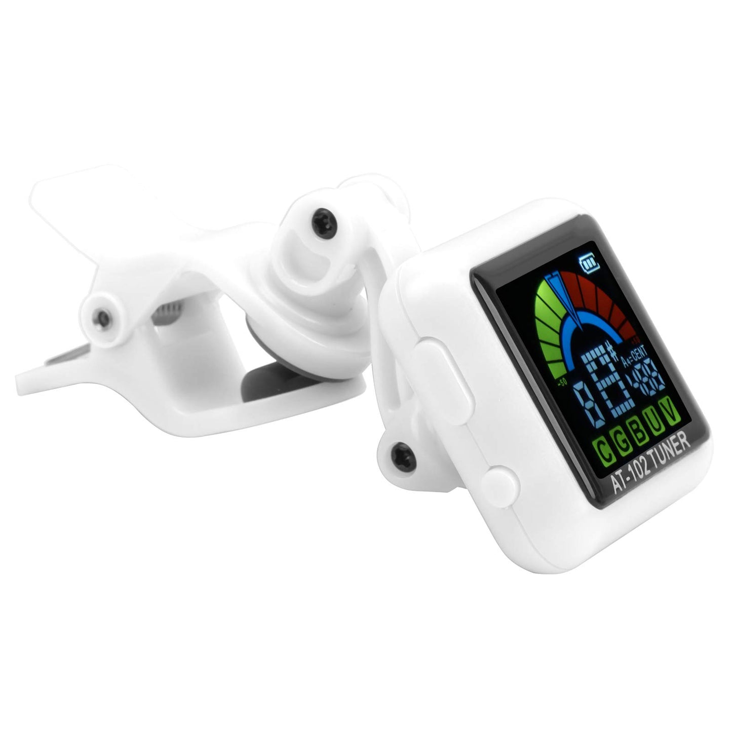 Vbest life Afinador de Clip para Guitarra arom¨¢Tica Afinador de Clip para Viol¨ªn y Ukelele Recargable por USB Bater¨ªa incorporada AT ? 102(Blanco)
