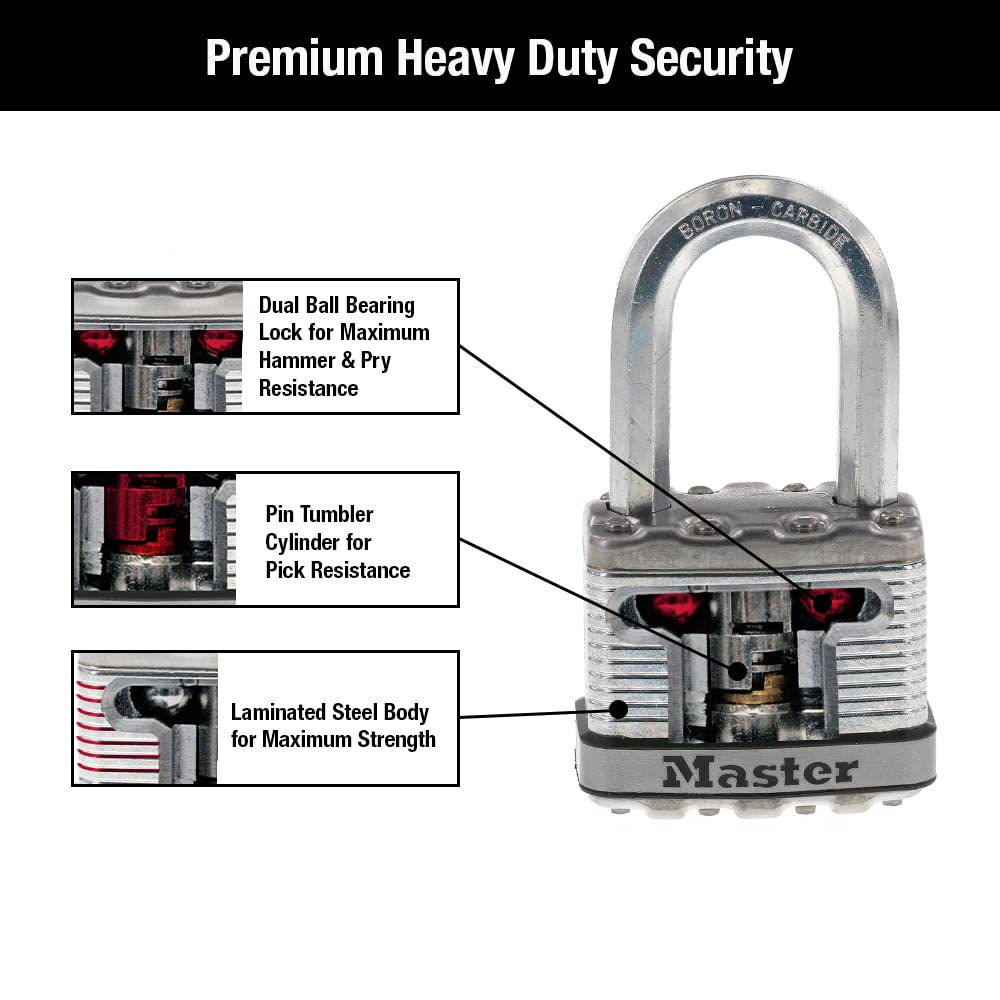 Candado Laminado Master Lock Magnesio 2 Shackle de 2.54 cm Paquete de 2