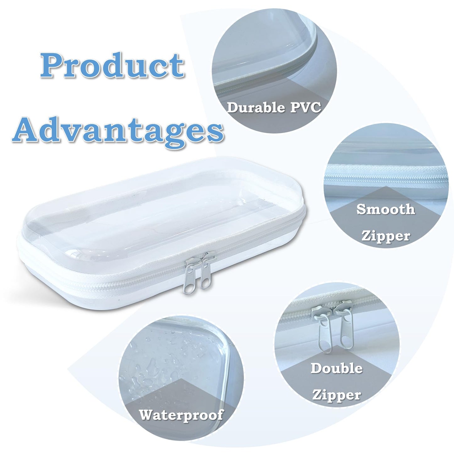 Gberlczz - Funda rígida transparente con cierre para almacenamiento, bolsas transparentes duraderas con cierre, bolsa de plástico duro con cierre para aperitivos, juguete organizador de viaje
