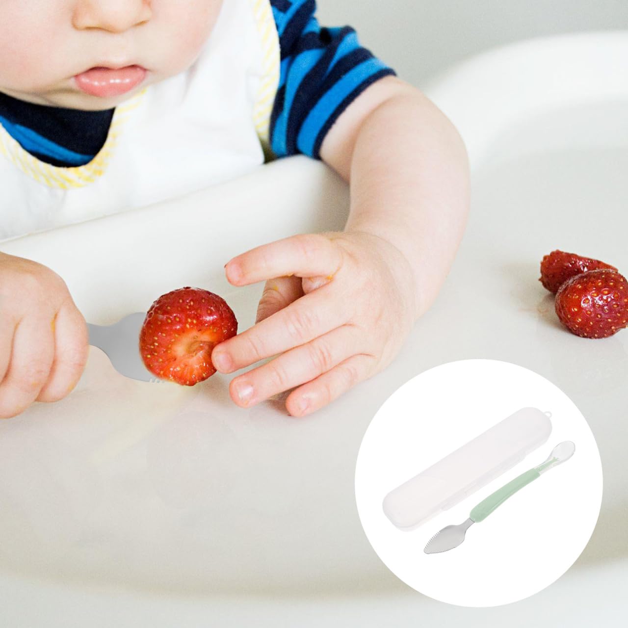 Ipetboom 1 Cuchara Para Pomelo Cuchara Con Borde Dentado Cuchara Para Cuchara Dentada Raspador De Raspador De Comida Para Bebé Cuchara Para Comida De Bebé Verde