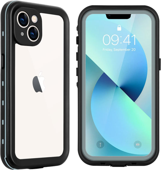 Hertekdo Funda para iPhone 13, Funda Impermeable IP68 para iPhone 13, iPhone 13 Funda con Kickstand, Carcasa Protección Resistente Impactos TPU+PC Case, Adecuado para Buceo, Natación, Senderismo