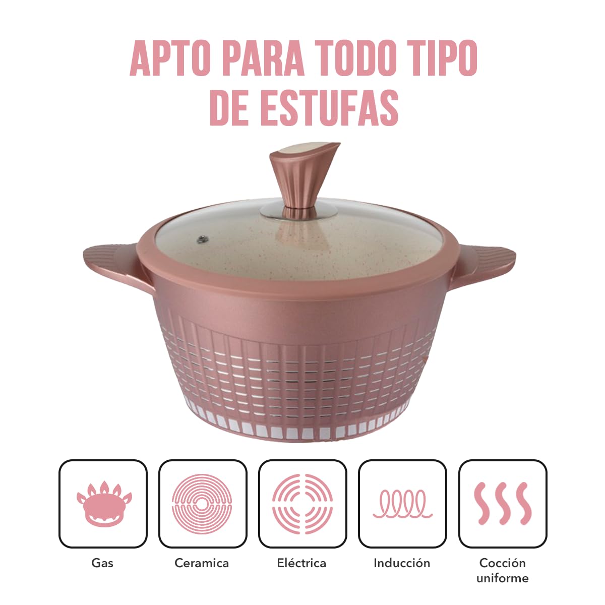 KOCHSTELLE - Bateria de Cocina de 13 Piezas con Revestimiento de Mármol Antiadherente sin PFOA y 2 Juegos de Protector de Silicona | Cacerolas, Ollas y Sártenes | Profesionales Premium