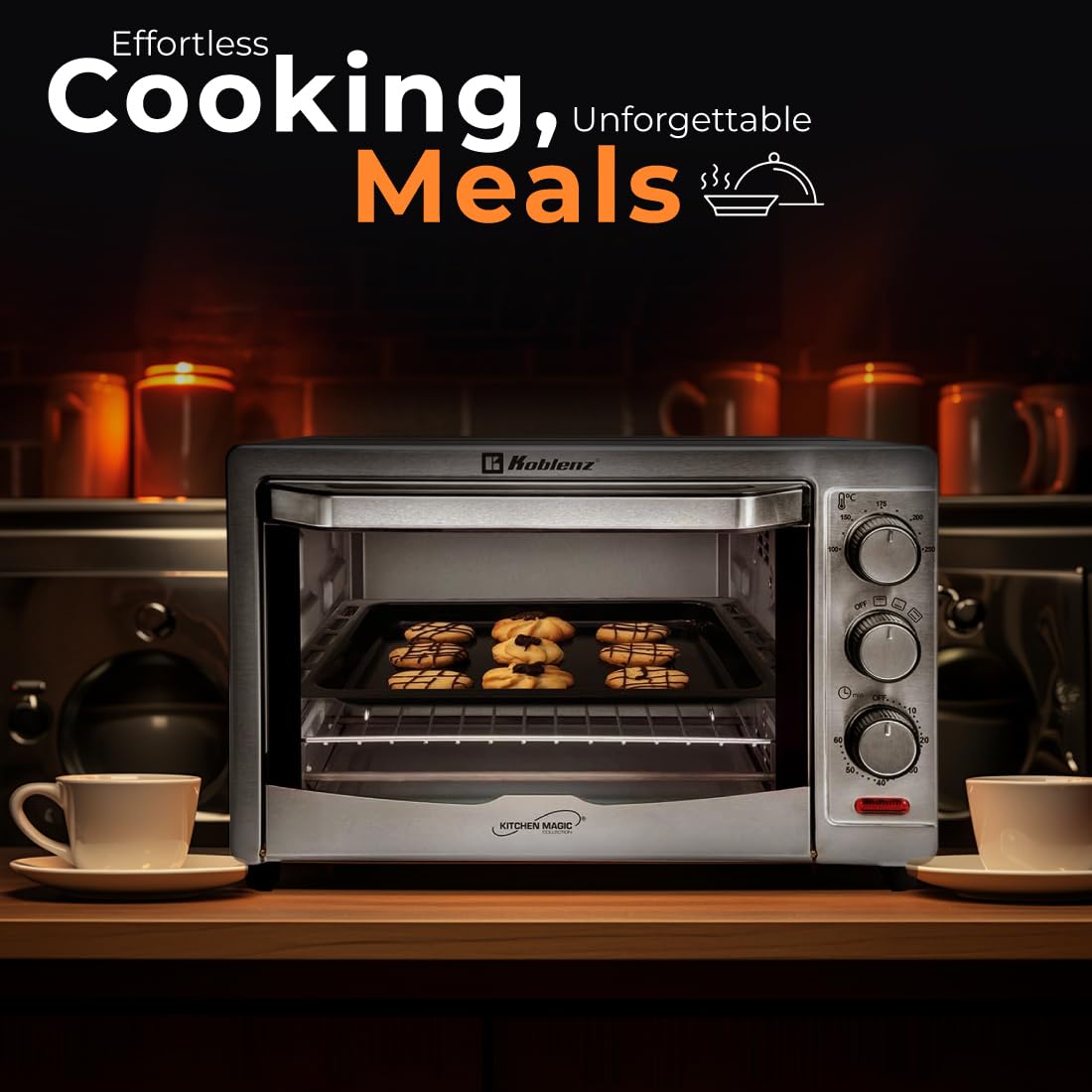 Horno Eléctrico de Convección Koblenz de 9 Rebanadas, 24L, Timer de 60 Minutos, 3 Programas de Cocción que Permiten Asar, Gratinar, Dorar y Tostar; 1500 W, 3 Accesorios, Acero Inoxidable (HKM-1500 C)