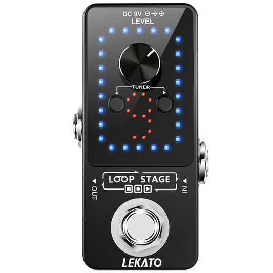 LEKATO Looper - Pedal de guitarra para guitarra, 9 bucles, 40 minutos, tiempo de grabación ilimitado, overdubs para guitarra eléctrica, bajo