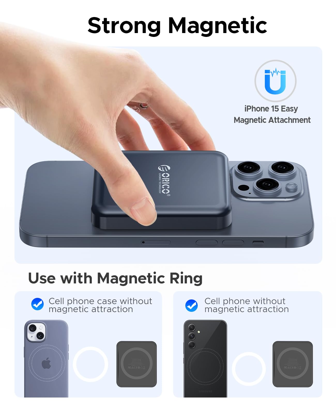 Unidad de Estado Sólido Portátil ORICO Azul, 512 GB con Velocidad hasta 2000 MB/s para Smartphone, Tablet y Ordenador