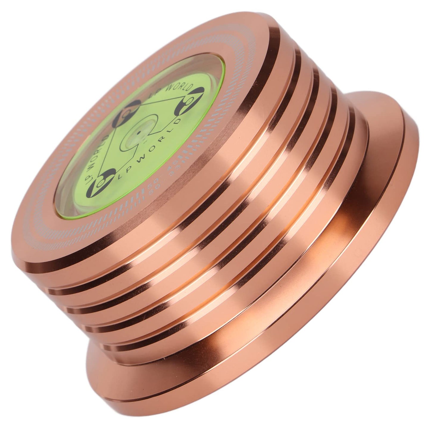 Estabilizador de Discos de Vinilo con Nivelación de Burbujas Aluminio Oro rosa