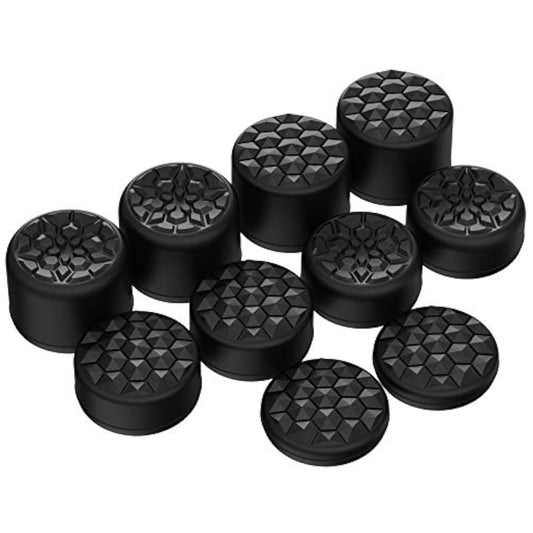 Agarres para el Pulgar PlayVital Negro con 3 Alturas de Convexo y Cóncavo para PS5 PS4 Xbox Series X/S One Switch Pro