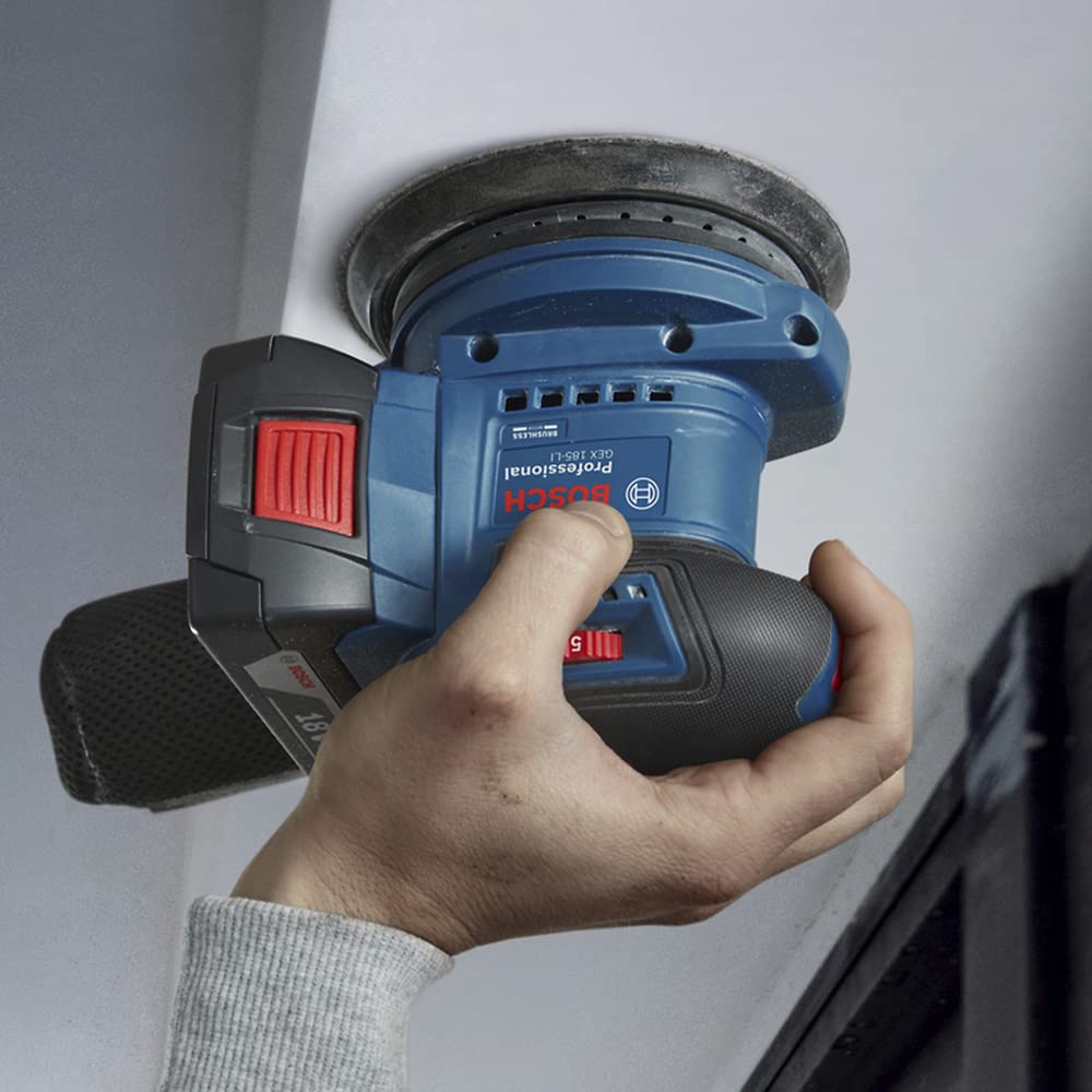 Bosch | Lijadora roto orbital inalámbrica | GEX 185-LI, 18V SB Brushless
