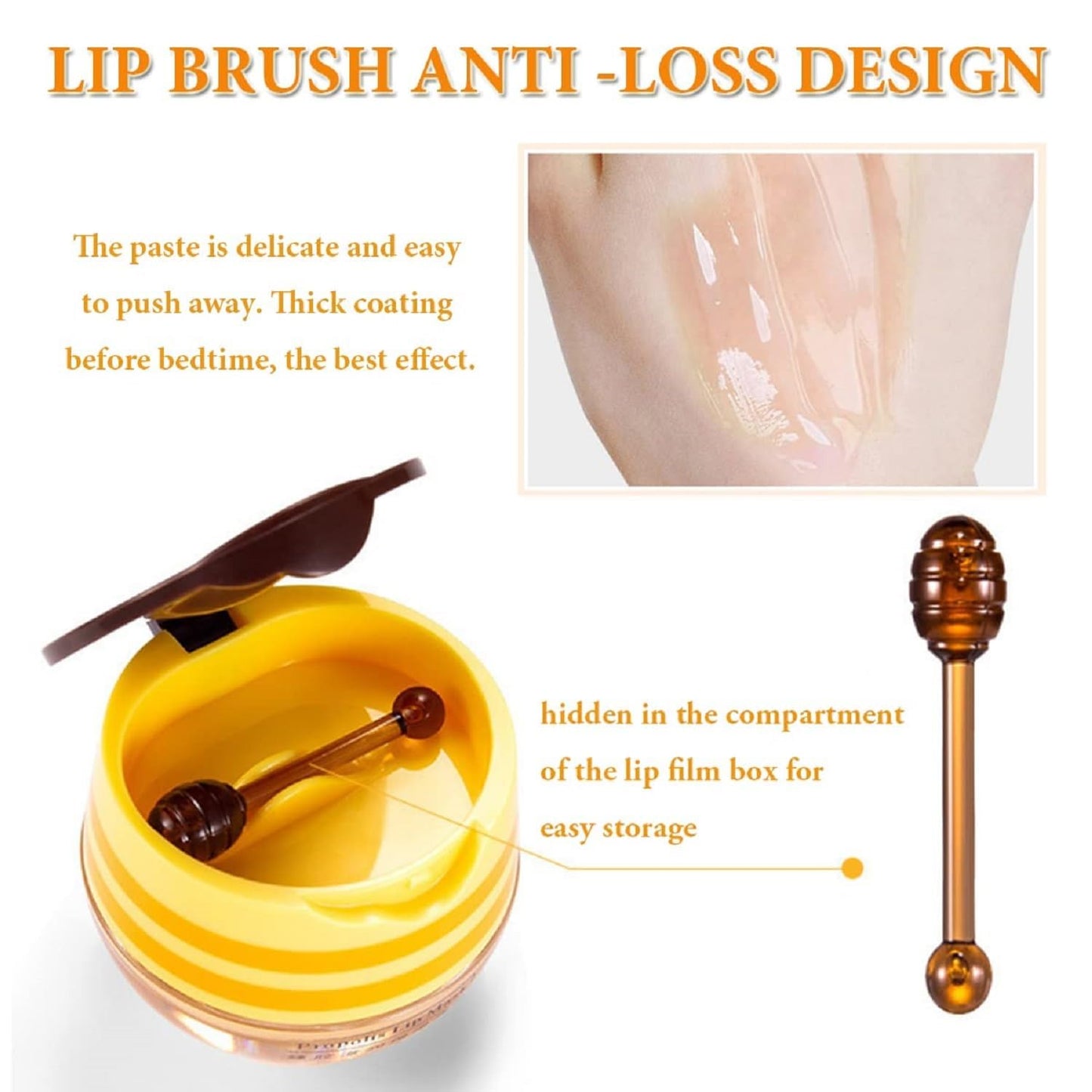 Bálsamo Labial de Miel de Abeja,Bálsamo Labial Hidratante con Propóleo,Bálsamo Labial Hidratante de Miel con Propóleo,Hidratación y Prevención de Labios Secos y Agrietados (Honey Pot)