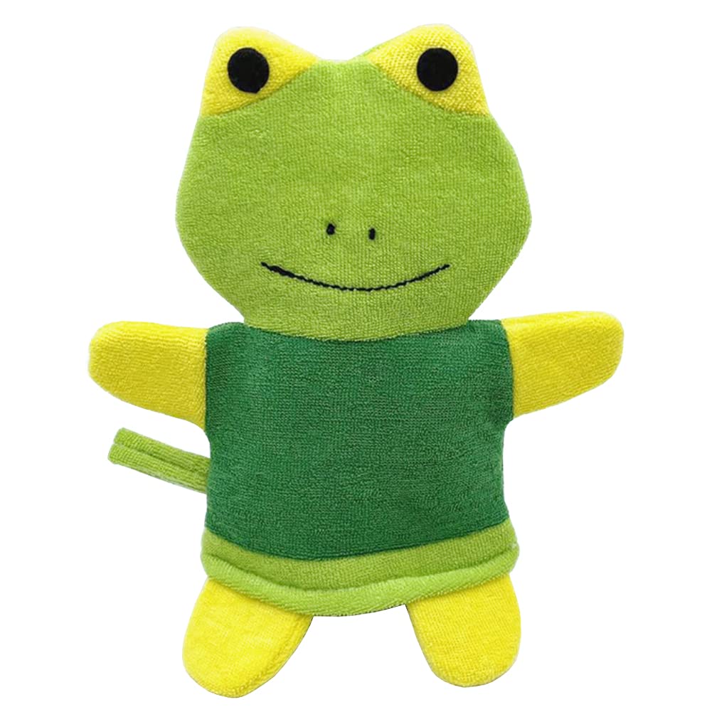 Guante de esponja de baño para niños, paquete de 5 guantes de baño con bonito animal de ducha, lufa, guantes de lavado suave, exfoliante corporal para bebé (3 piezas)