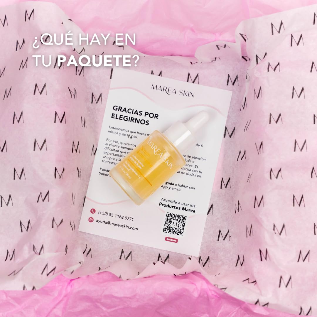 Sérum Iluminador con Vitamina C y Ácido Hialurónico: Aporta Luminosidad y Hidratación Profunda, 30ml | 30 Días de Garantía | Marea Skin | Club Marea