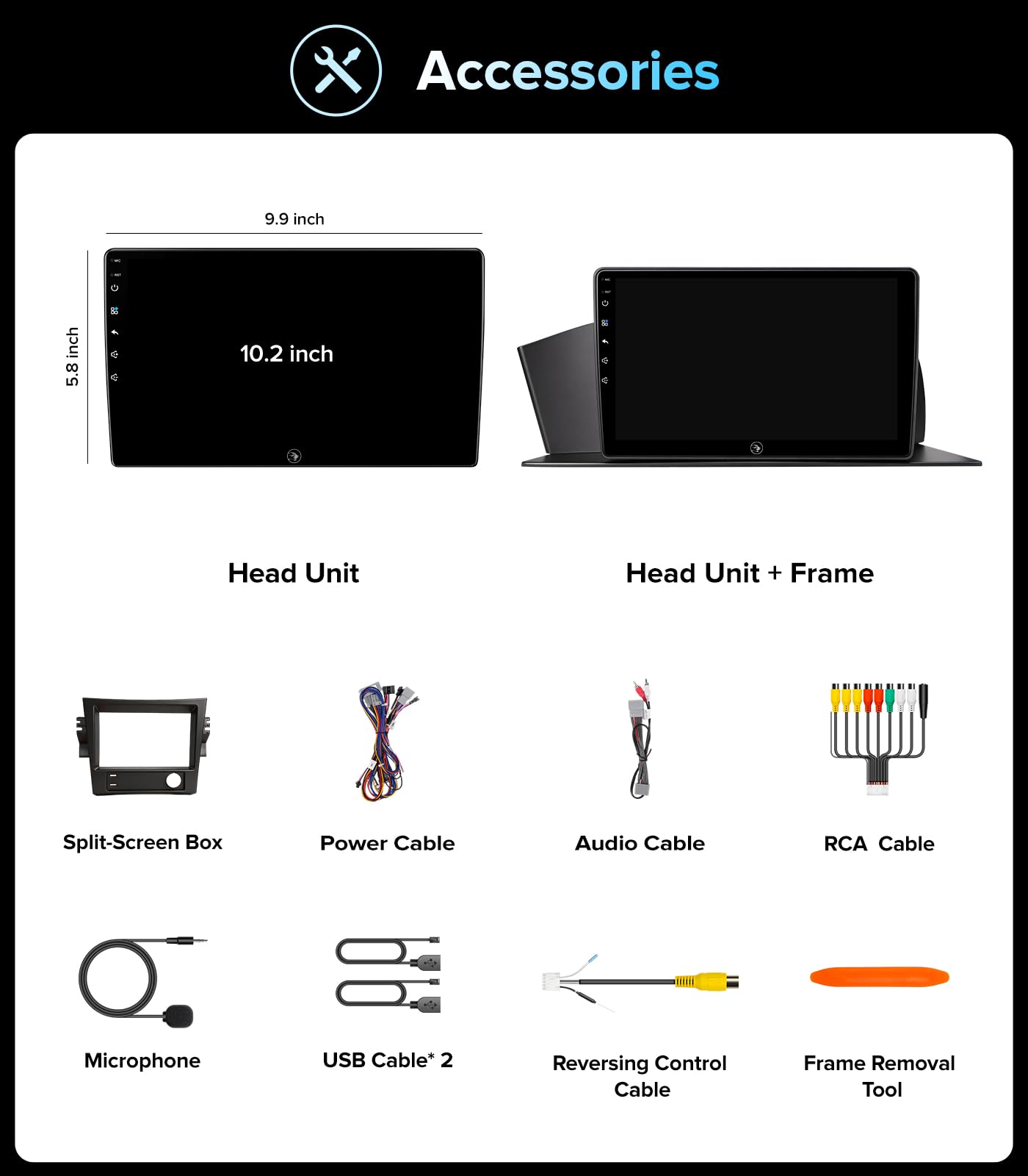 QLED Linux - Estéreo de coche para Honda Accord 2013-2017 (9ª generación) - Actualización de radio automática inalámbrica CarPlay Android, conserva la cámara de visión trasera de fábrica, Bluetooth