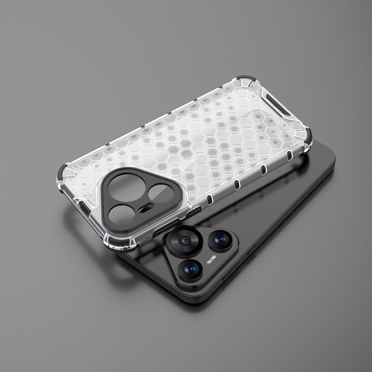 DABUNA Funda para Huawei Pura 70 Case Uso Rudo Cuatro Esquinas Engrosada Transparente Carcasa Bumper Protectora de Cámara,Resistirse Caer Colmena PC Cover