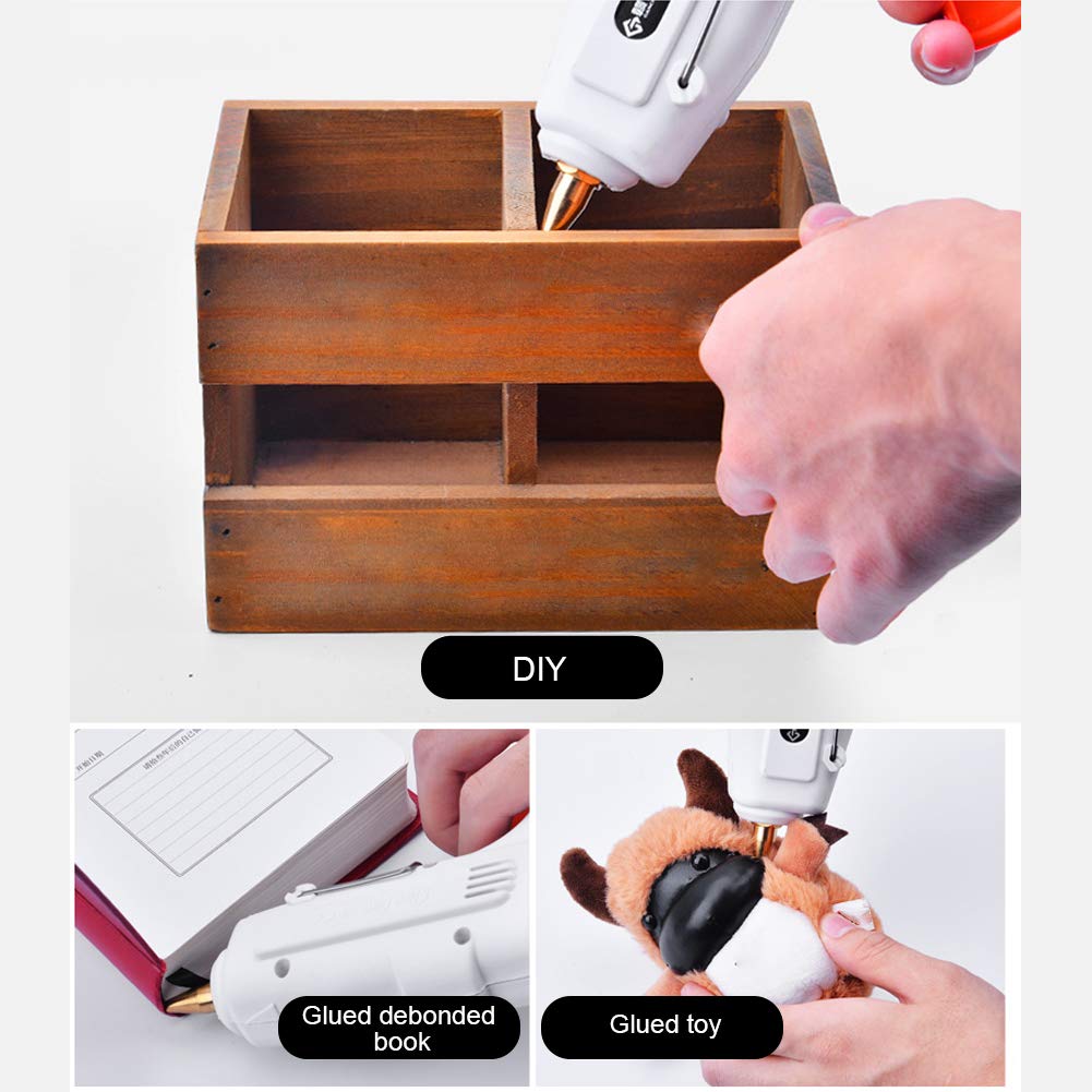 Fdit - Hot Melt Pistola de pegamento resistente ajustable temperatura de fusión pistola de pegamento 110 W tamaño completo Flexible disparador para Manualidades