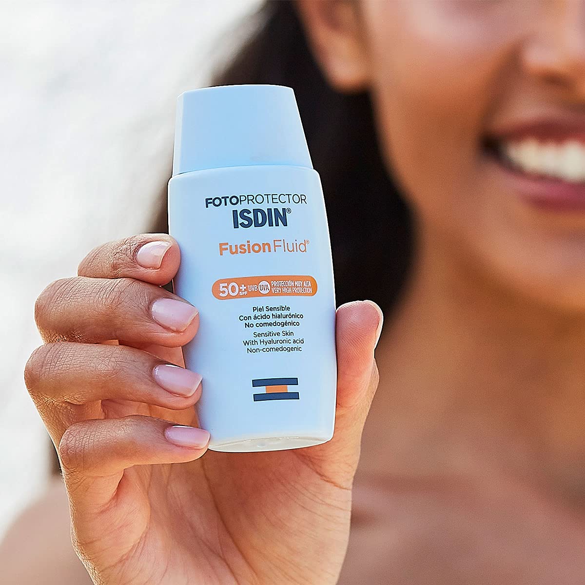 ISDIN Fotoprotector Fusion Fluid SPF 50+, Protector Solar Facial, Innovadora textura ultraligera que se funde con tu piel, 50ml
