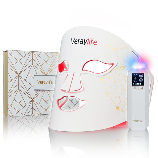 Mascarilla LED Terapia de Luz Roja con 7 Colores y 8 Modos Infrarroja y Azul para Acné 432 LEDs Profesional