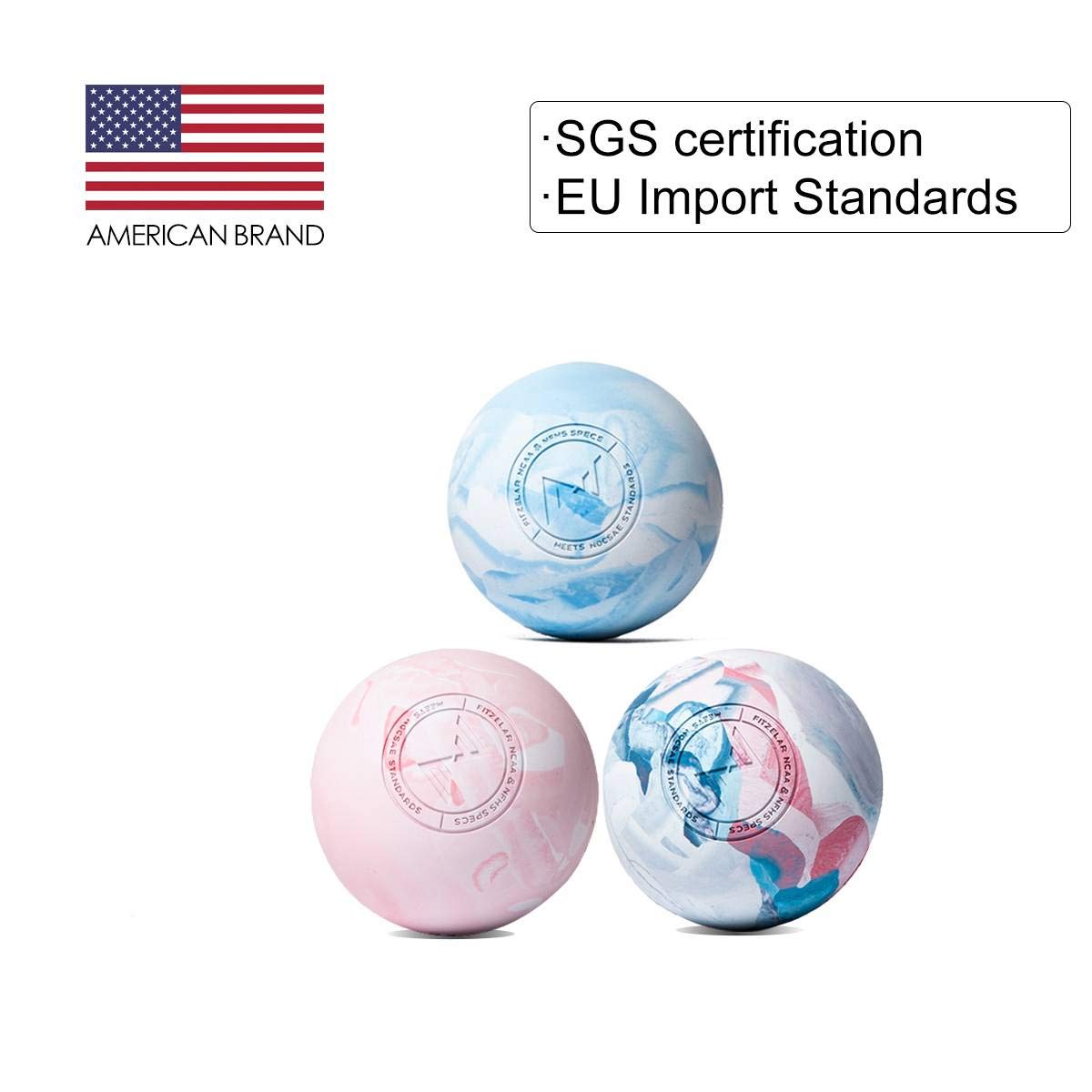 FITZELAR Massage Lacrosse Balls for Myofascial Release , SGS Certification, Massage Deep Tissue for Back and Shoulder, Trigger Point Therapy, Muscle Knots , Relieving Muscle Pain, Yoga Ball for Feet