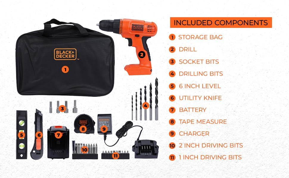 BLACK+DECKER Kit de herramienta y accesorios