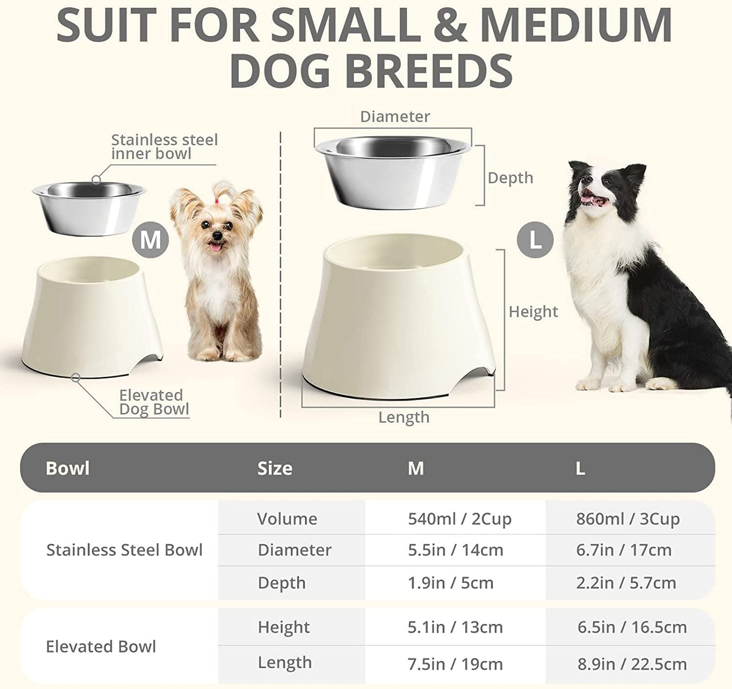 Cuencos Elevados Yoken Coloridos Acero Inoxidable para Perros Medianos