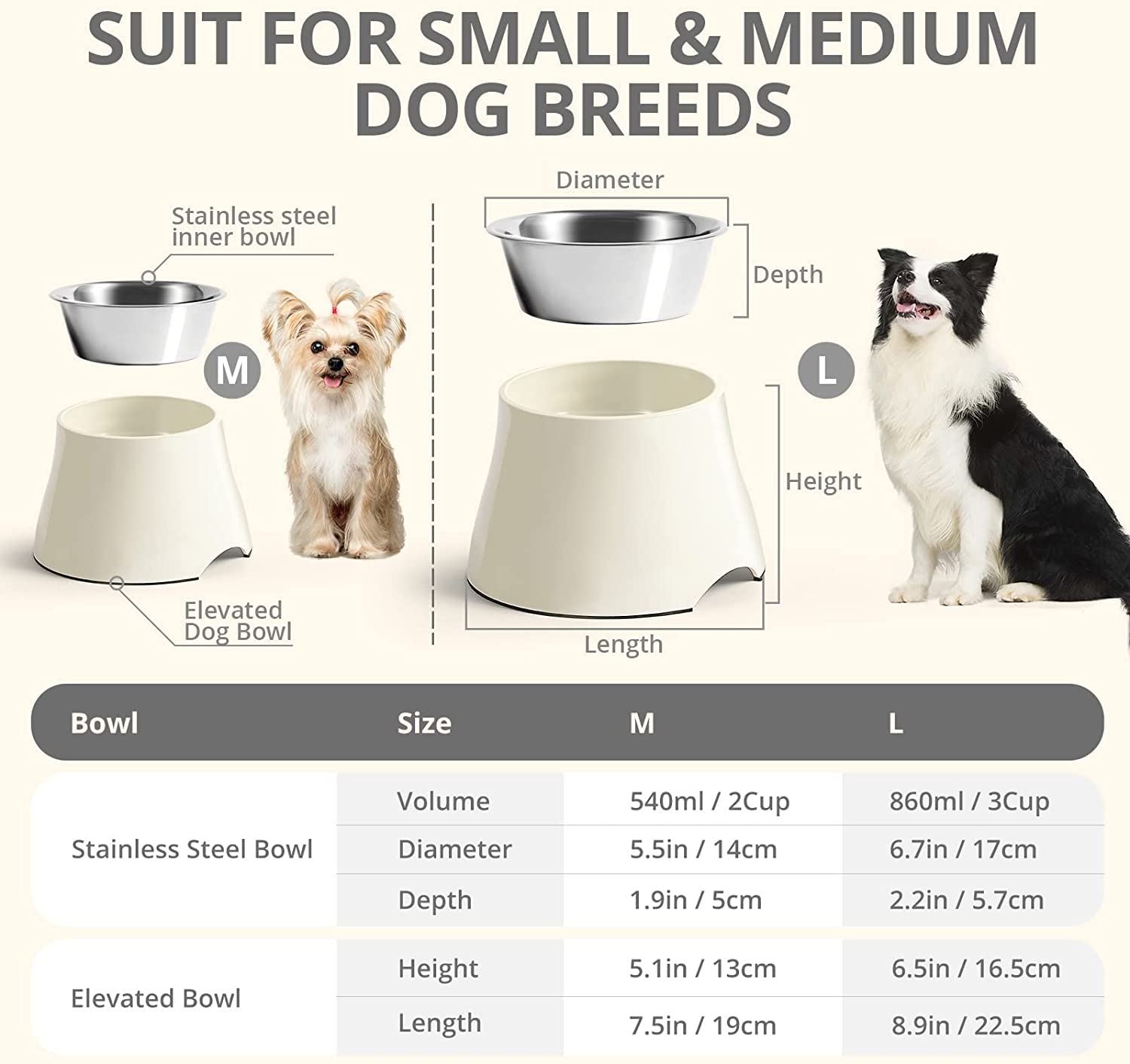 Cuencos Elevados Yoken Coloridos Acero Inoxidable para Perros Medianos