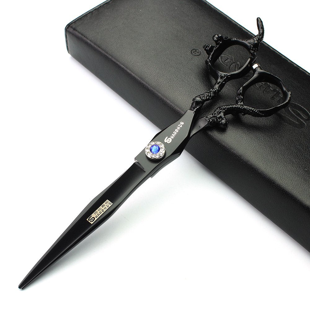(3 choices) 7 Inch Salon Professional Hairdressing Scissors Barber Hairstyling Special Tools (7 inch black)