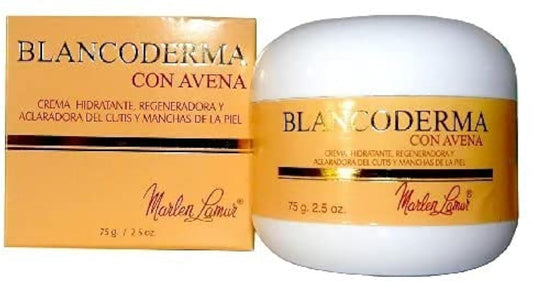 BlancoDerma- Crema facial de avena 75 g: humectante blanqueador natural para pieles mixtas