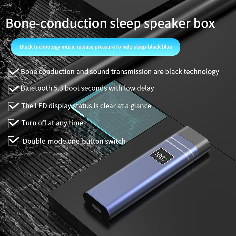 Altavoz Bluetooth Sleepbar Azul Rosa Conducción Ósea y Visualización LED Mini Auriculares para Dormir Lateral y Temporizador