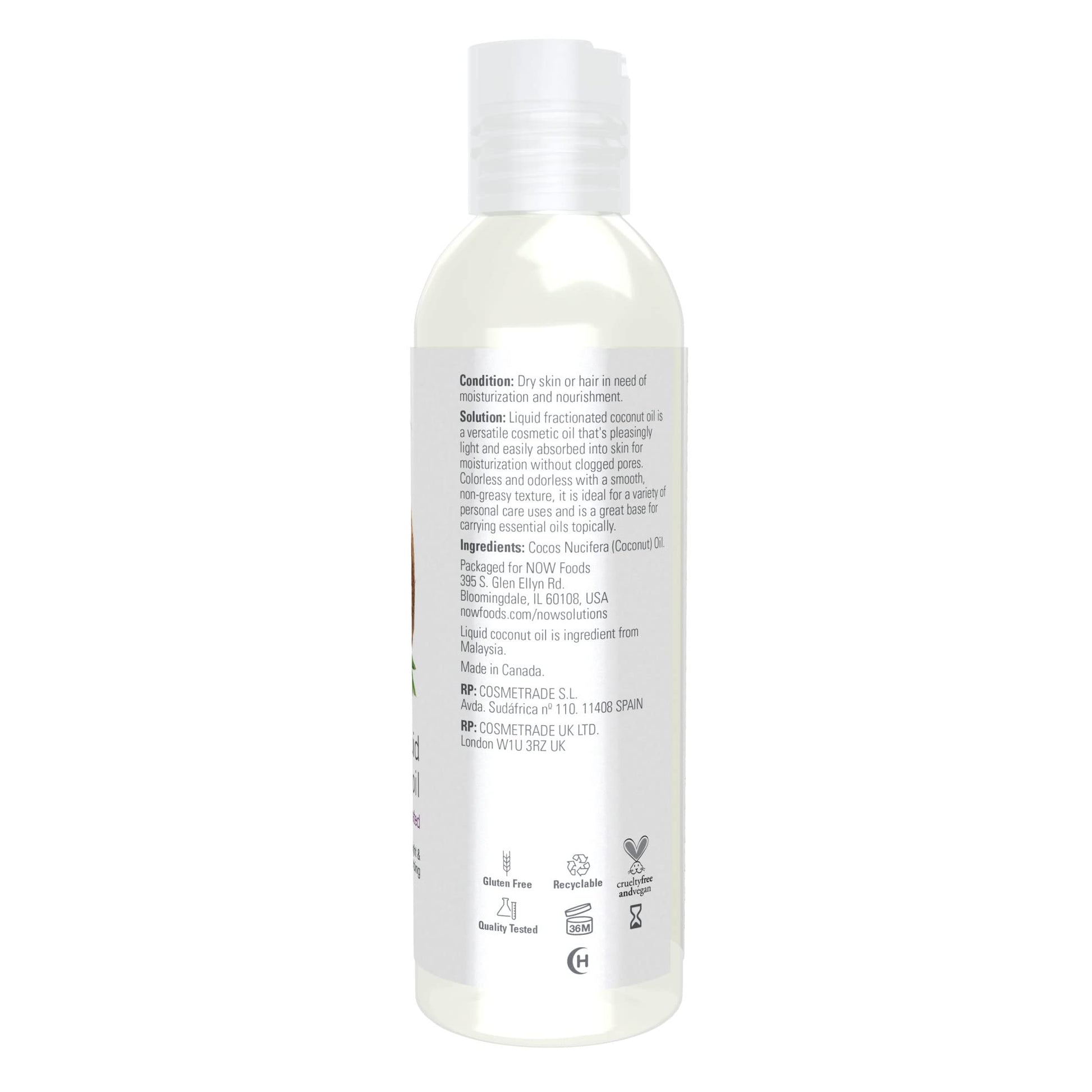 Now foods | Liquid Coconut Oil 118ml | Aceite de coco líquido 118ml
