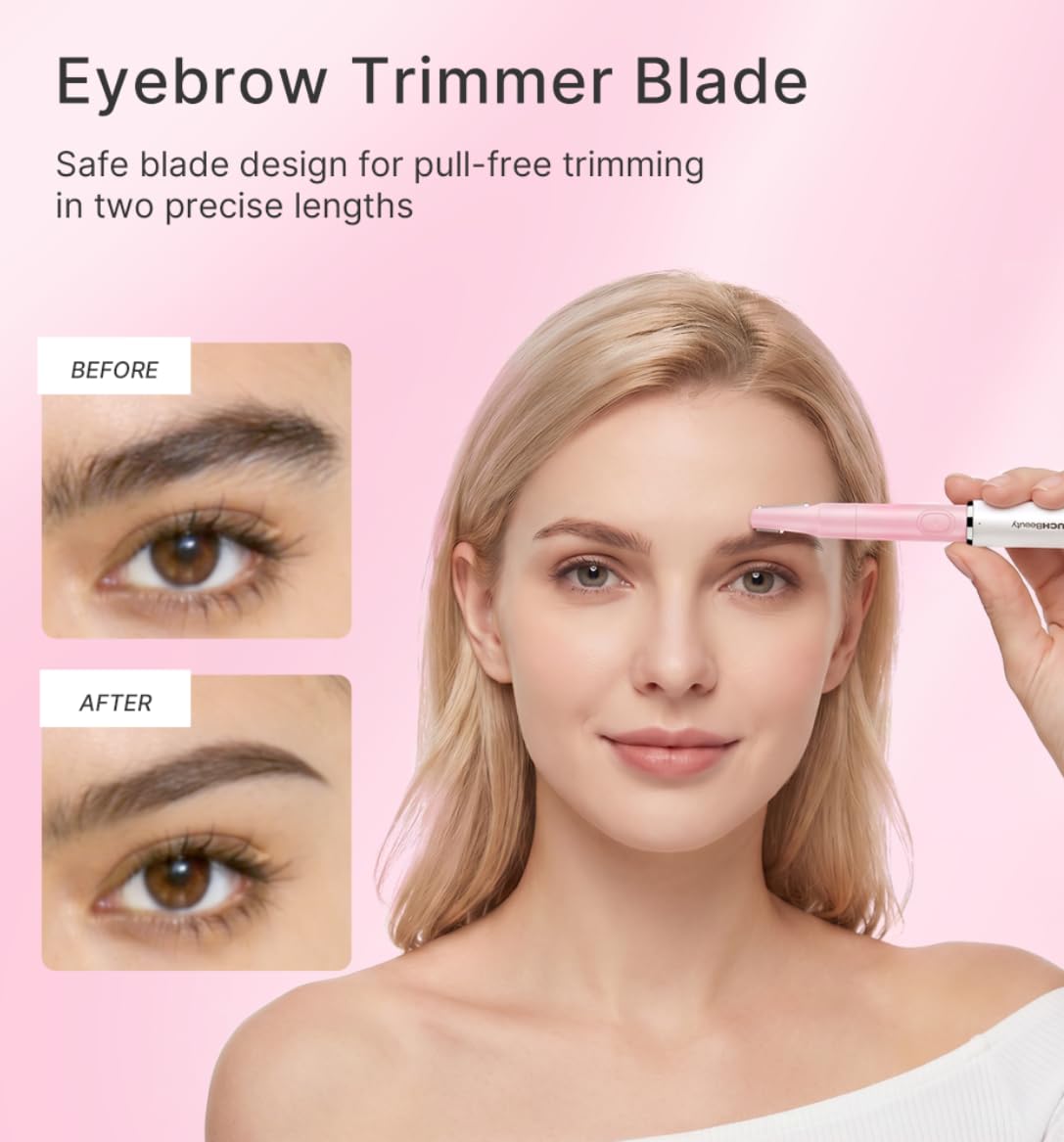 TOUCHBeauty Hair Trimmer for Face Eyebrow Nose Ear Body Hair Trimming, All in ONE Hair Remover for Women & Men Dual Blades Shaver Battery Powered TB-1458