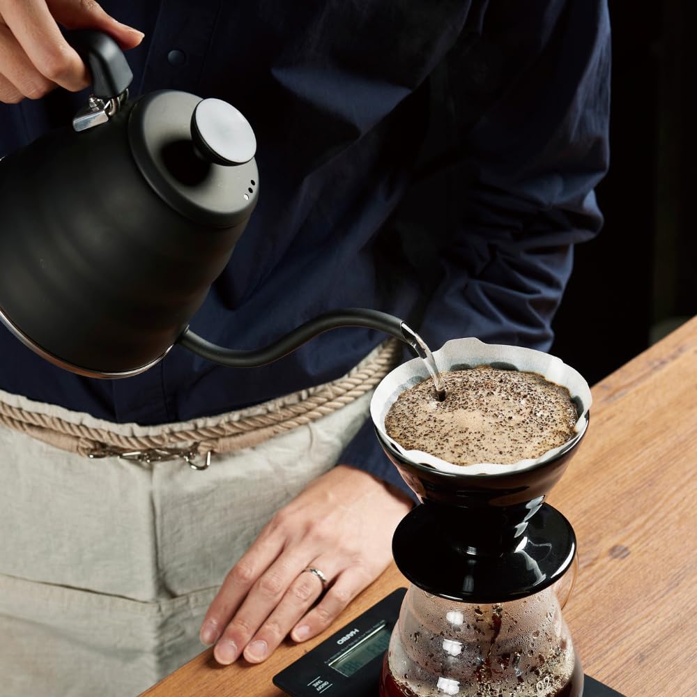HARIO KDC-02-B V60 - Gotero de café transparente 02, modelo Kasuya, 14 fl oz (400 ml), negro