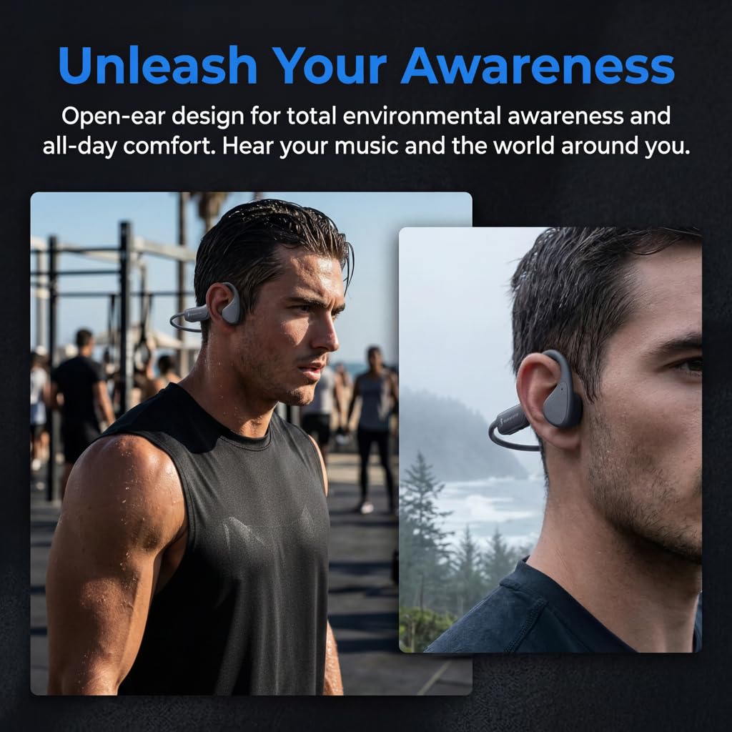 Auriculares de Conducción Ósea QZYCY Bluetooth 5.4