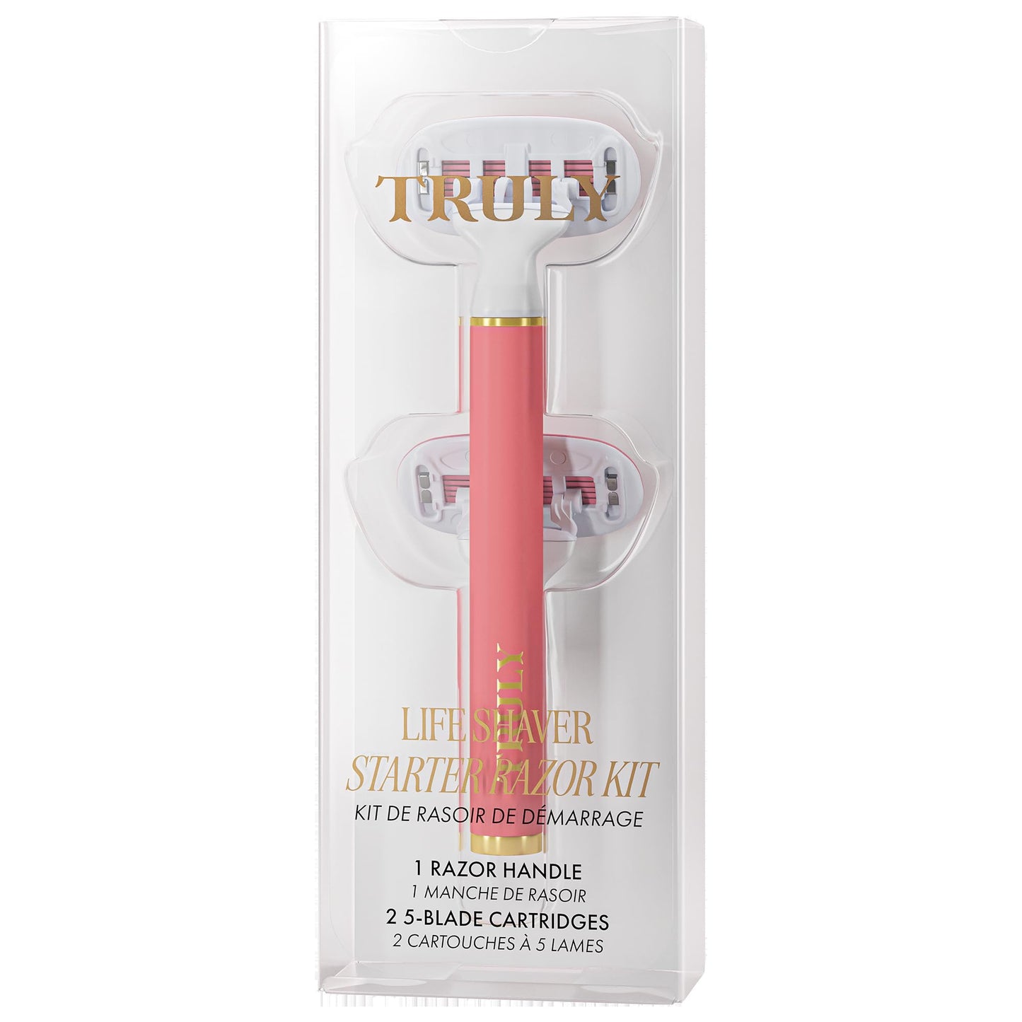 Truly Maquinilla de afeitar Life Shaver | La mejor maquinilla para piel sensible | 5 hojas con gel impregnado con aloe y manteca de karité | Cabezal pivotante y mango flexible para un afeitado suave y