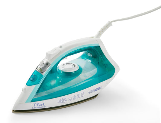 Plancha de Vapor T-fal Blanca Azul Suela de Cerámica Easy Gliding 1400 W