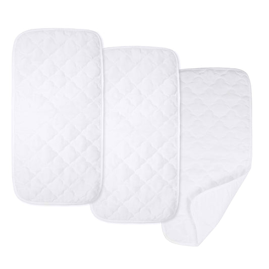 Forro Acolchado de Microfibra American Baby Company Blanco Impermeable 11.5 x 23 Pulgadas para Bebé (3 Unidades)