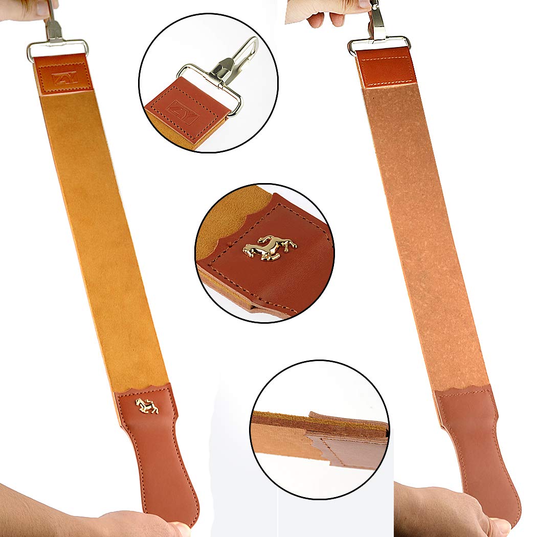 Grandslam Maquinilla de afeitar recta de afeitar, maquinilla de afeitar recta de acero con estropajo de cuero, cepillo de afeitado afilado y puro de tejón con mango de madera, cuenco de afeitar, jabón y soporte, regalo para hombres…