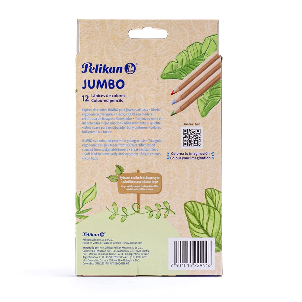 Lápices Triangulares Pelikan Madera 12 Piezas