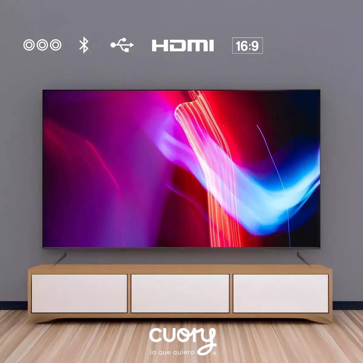 CUORY Smart TV Android Google TV Television Pantalla 50" Pulgadas QLED | Vive en 4K | 4K UHD | HDMI | Asistente de Google | Bisel Delgado