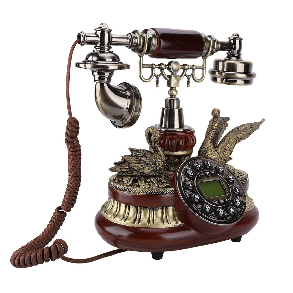 Teléfono Retro Vintage, Teléfono Antiguo de Alta Gama, Dial Giratorio Teléfono Fijo Antiguo, FSK/DTMF Office Home Auto IP Teléfono Retro Vintage
