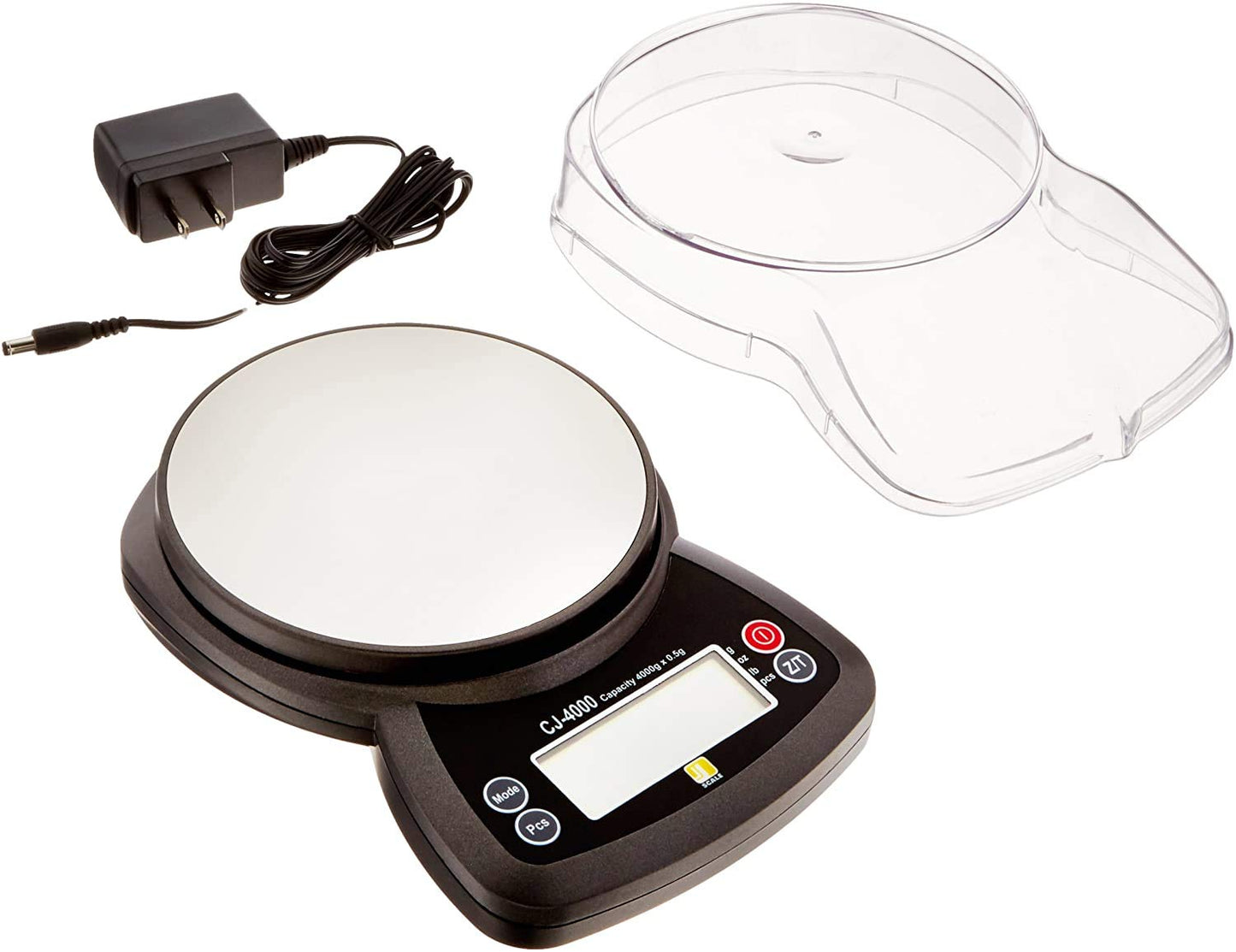 Jennings CJ-4000 - Báscula digital compacta (4000 g x 0,5 g, adaptador de CA, color negro