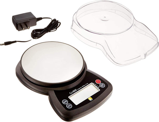 Jennings CJ-4000 - Báscula digital compacta (4000 g x 0,5 g, adaptador de CA, color negro