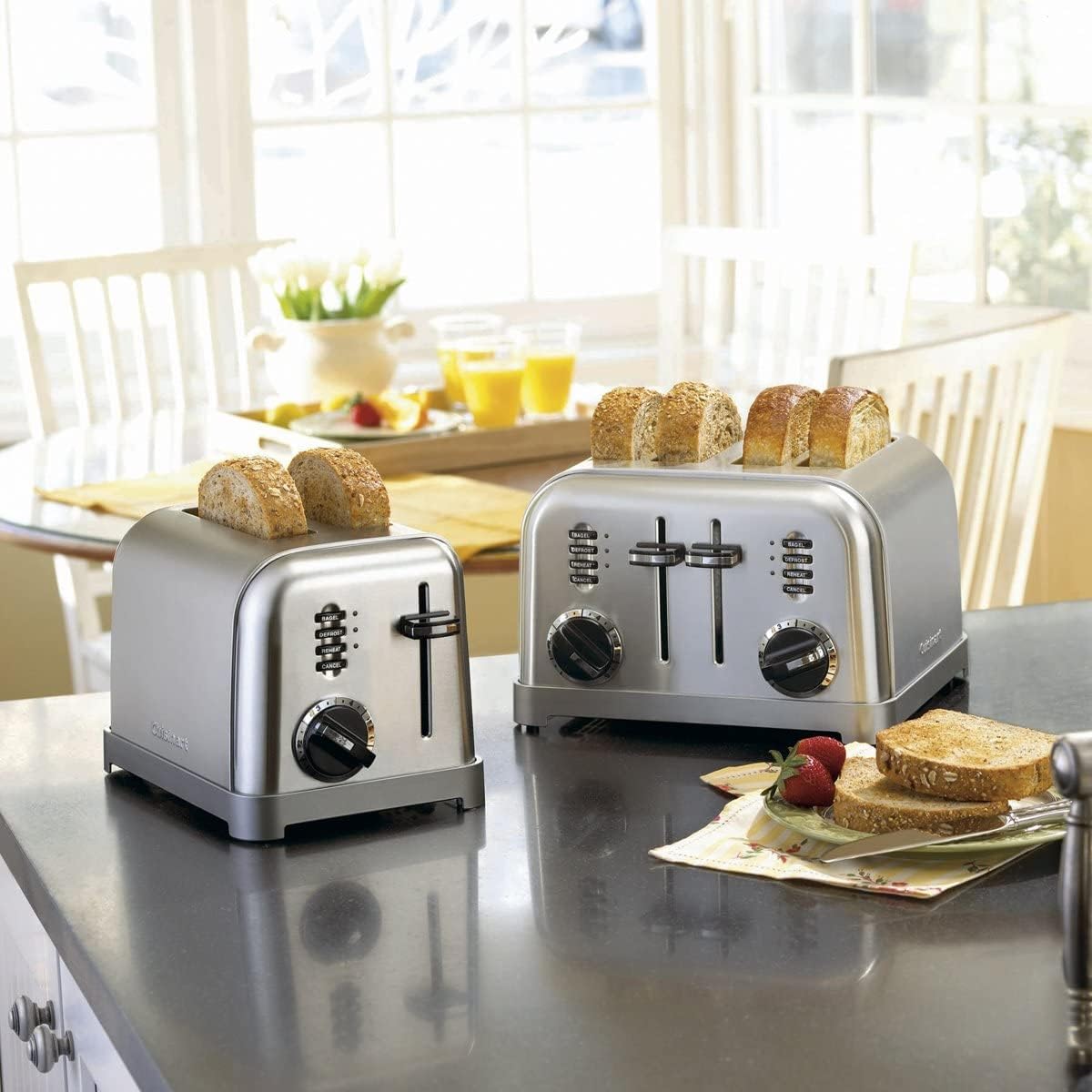 Cuisinart CPT-180 Tostador de Metal para 4 Panes, Stainless Steel