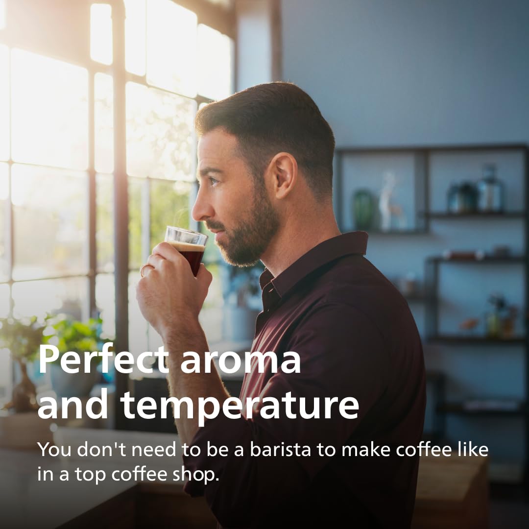 Máquina Espresso Philips 3300 Series Negra con Sistema LatteGo y 5 Variedades de Café