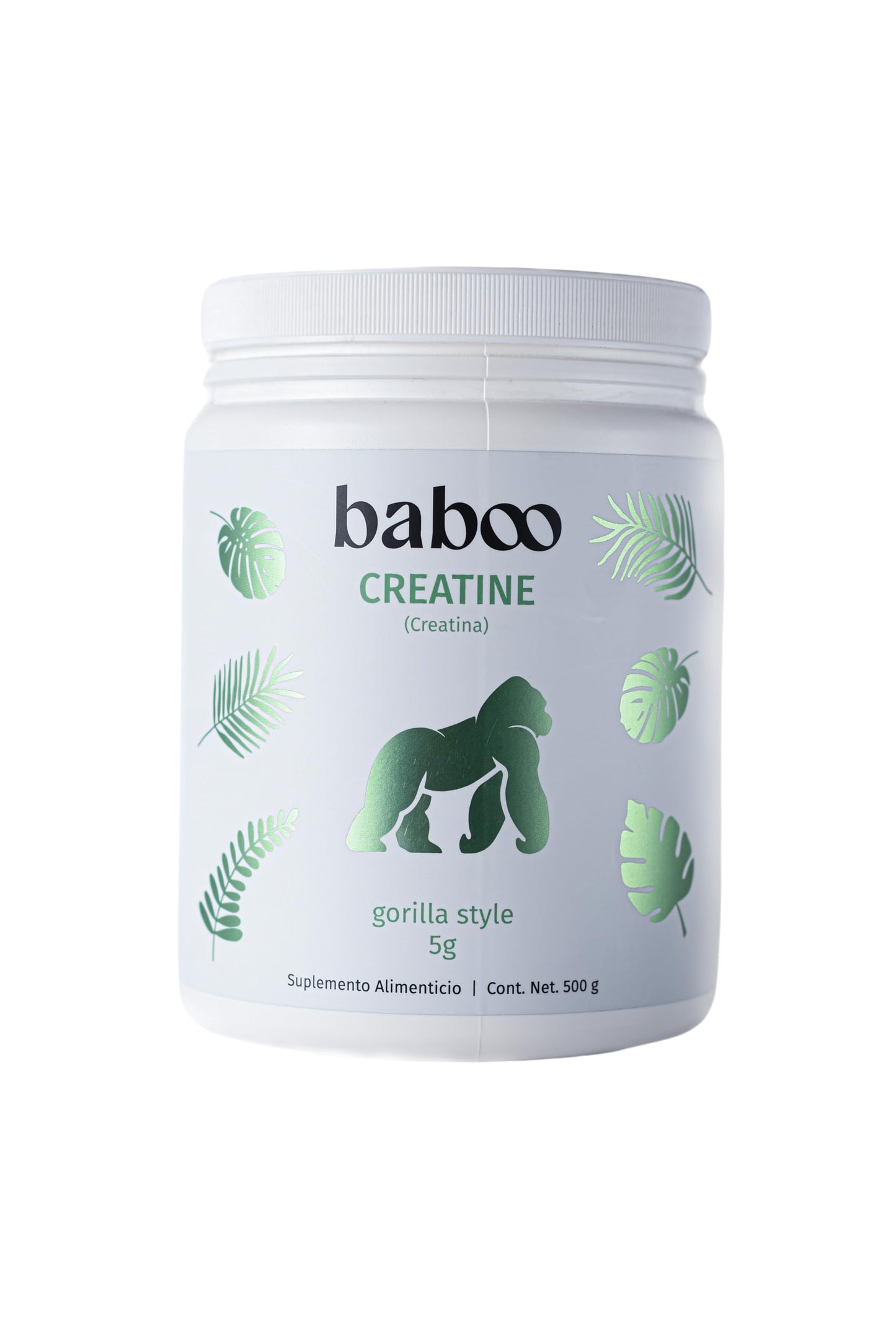 Baboo CREATINA Monohidratada PREMIUM 5g 100 Servicios 500g, Sin Sabor, Pre Workout, Alto Rendimiento, Alta Pureza, Pre Entreno
