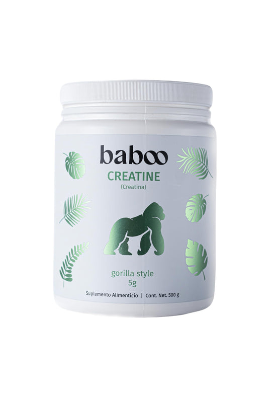 Baboo CREATINA Monohidratada PREMIUM 5g 100 Servicios 500g, Sin Sabor, Pre Workout, Alto Rendimiento, Alta Pureza, Pre Entreno