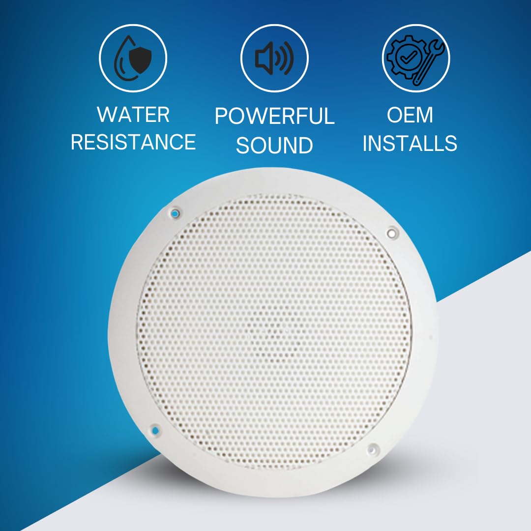 PQN Audio ECO50-4W - Altavoces Marinos Impermeables - RV, Caravana, Barco, Pared y Piso para Exteriores