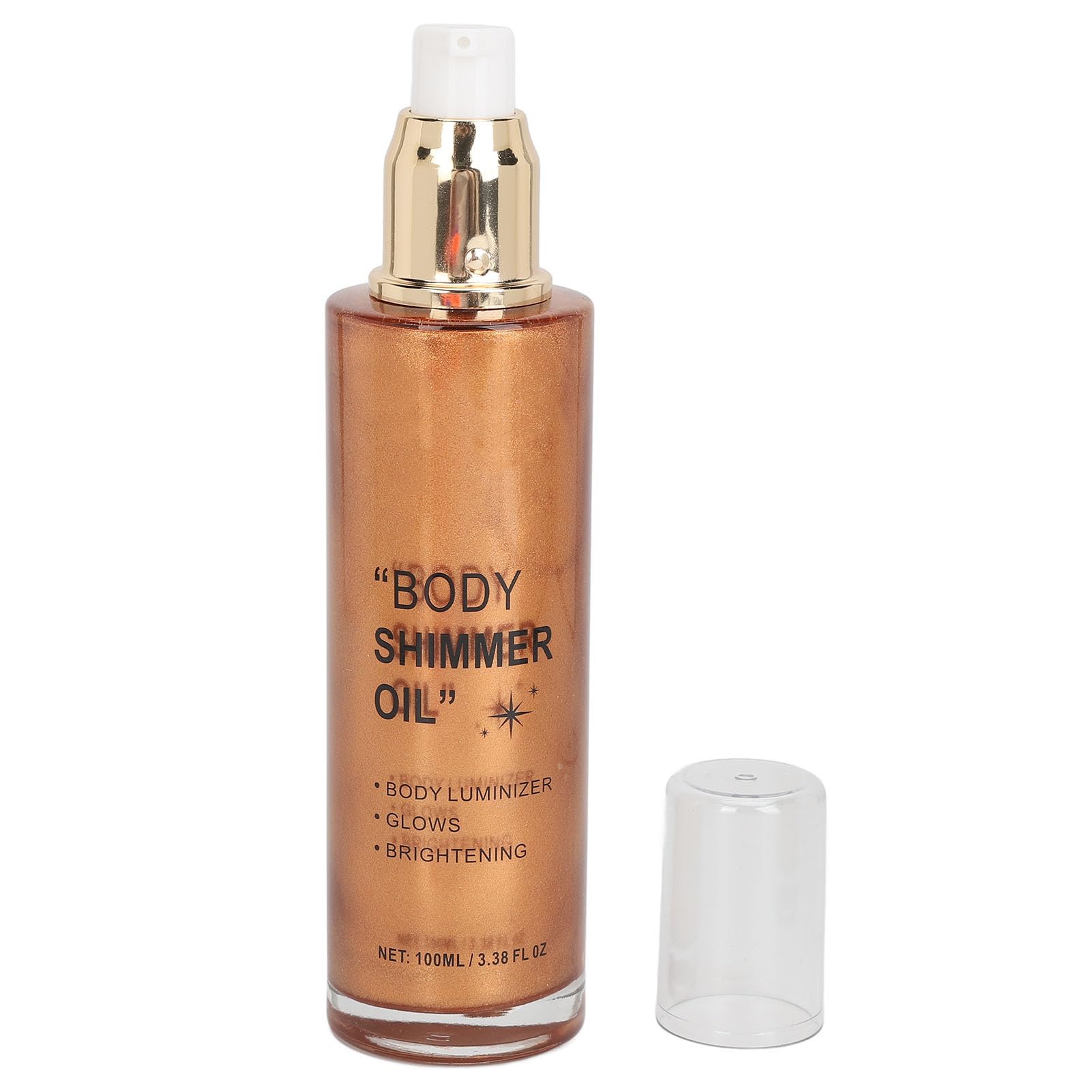 Sonew 100ml Aceite Iluminador Corporal Líquido con Brillo de Larga Duración, Aceite Brillante para el Cuerpo con Textura Ligera, Luminizador Líquido para Rostro y Cuerpo (Marrón