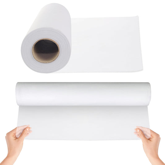 JJ CARE Disposable Massage Table Sheets - 50 Sheets [31.5" x 328 feet, 1 Roll] - 50% Thicker Perforated Massage Bed Cover, Non-Woven Disposable Roll for Massage Table for Waxing, Facial, Tattoo, & Spa