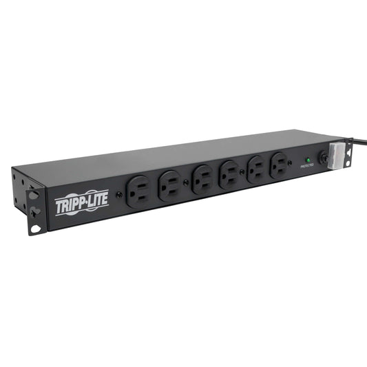 PDU de 14 Tomacorrientes Tripp Lite Negro con Supresor de Picos y Cable de 15ft para Rackmount de Nivel de Red